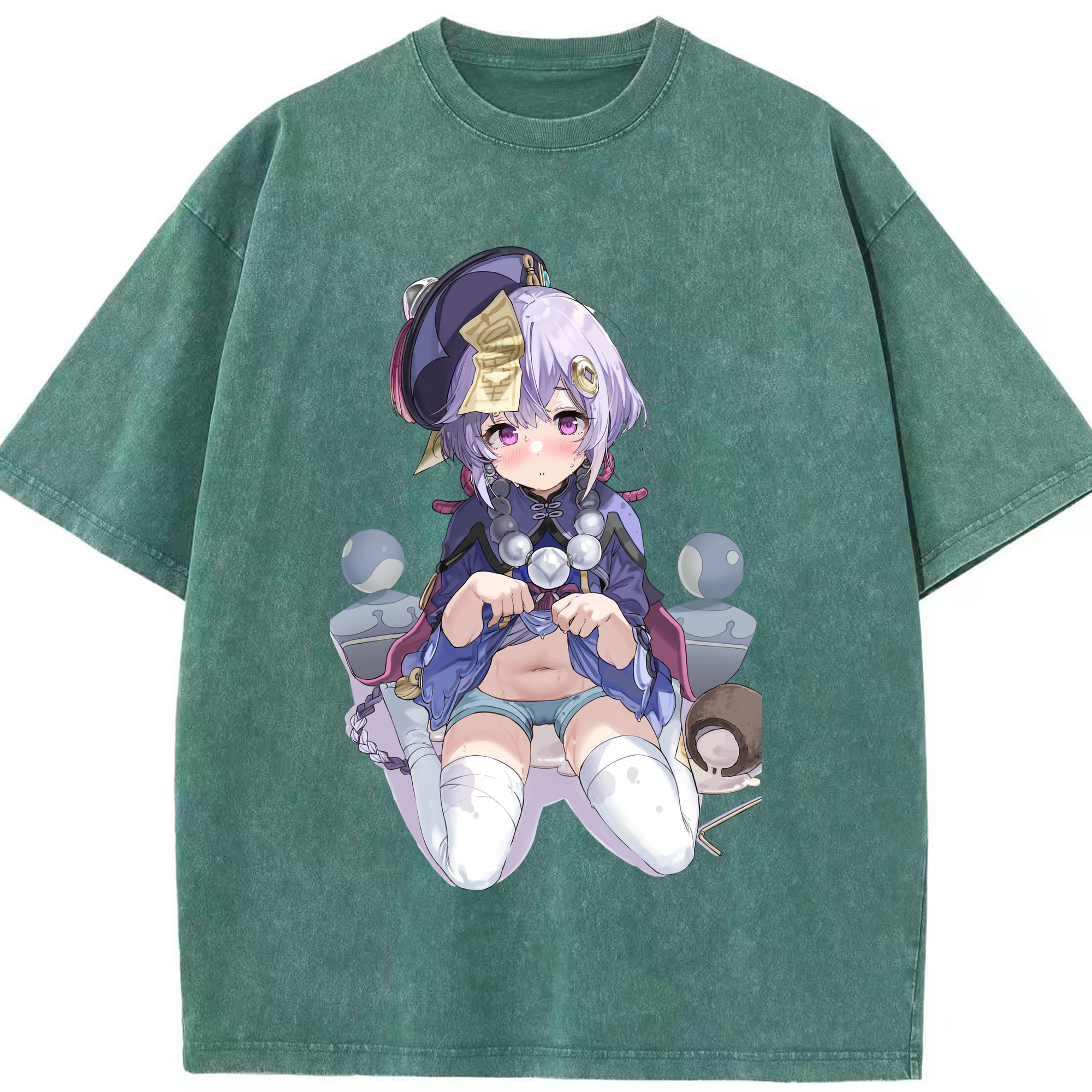 げんし神 七七 なな  genshin Nana 綿100% ヴィンテージ風 半袖Tシャツ（フロントプリント）